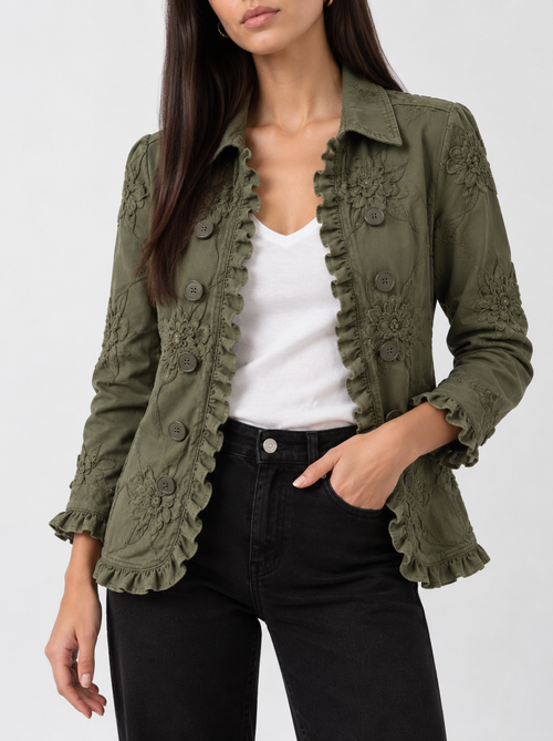 Adele | Chaqueta bordada con volantes